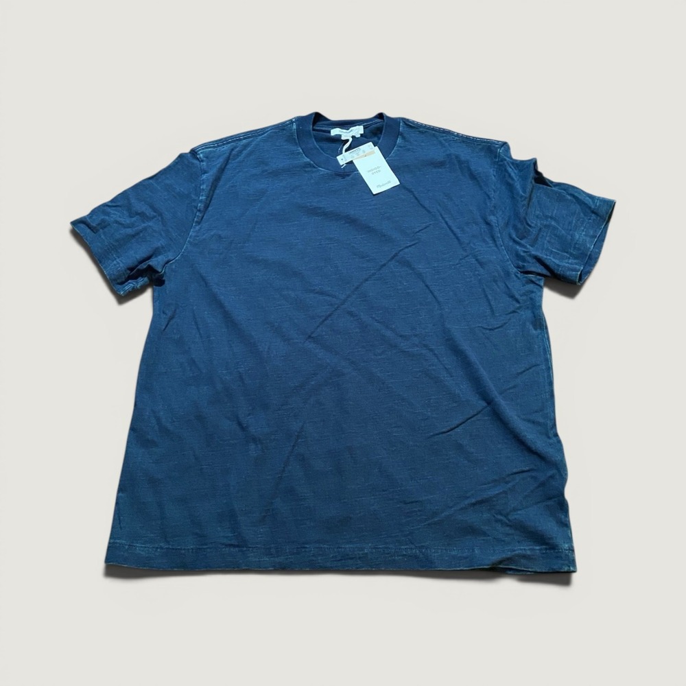 NWT Madewell Men's The Vintage Tee Indigo-Dyed Navy Blue Medium
